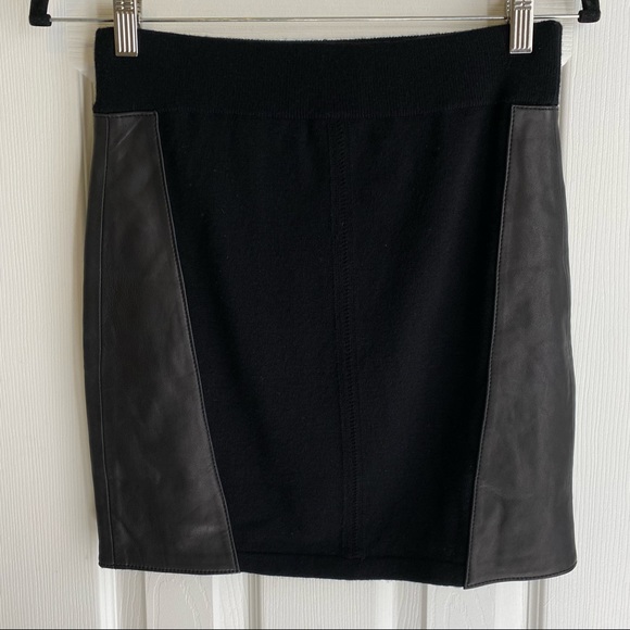 Rag & Bone Leather and Wool Kayla Mini Skirt - Picture 4 of 6